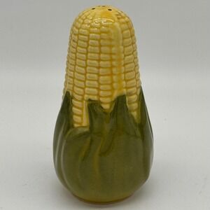 Vintage Shawnee Pottery Corn King Large Range Salt Shaker Original Label & Cork